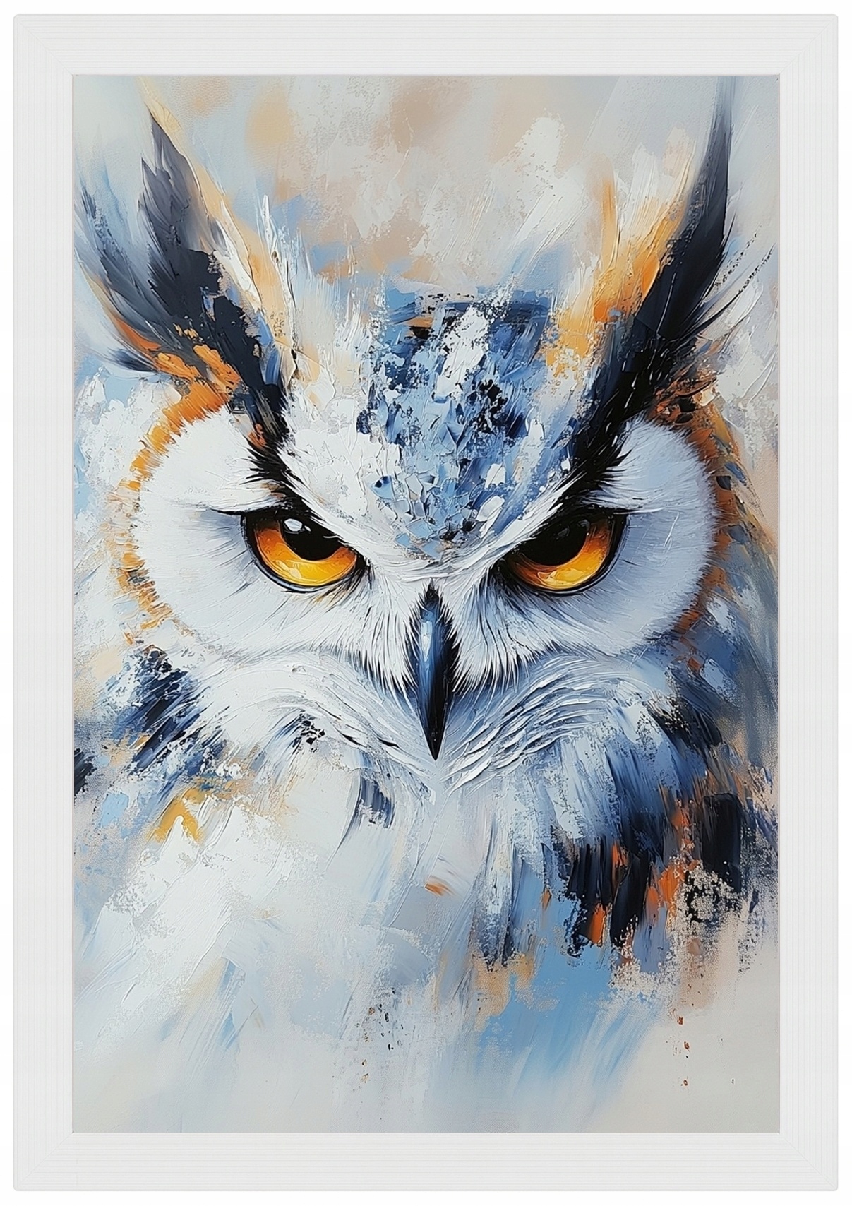 Plakát Rámeček Dřevo Olej Portrét Příroda Pták Sova Moudrost Pozor 40x60