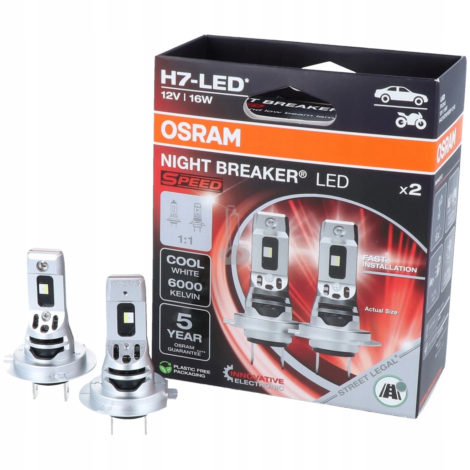 Žiarovky Osram Led H7 Night Breaker Speed 2 kusy
