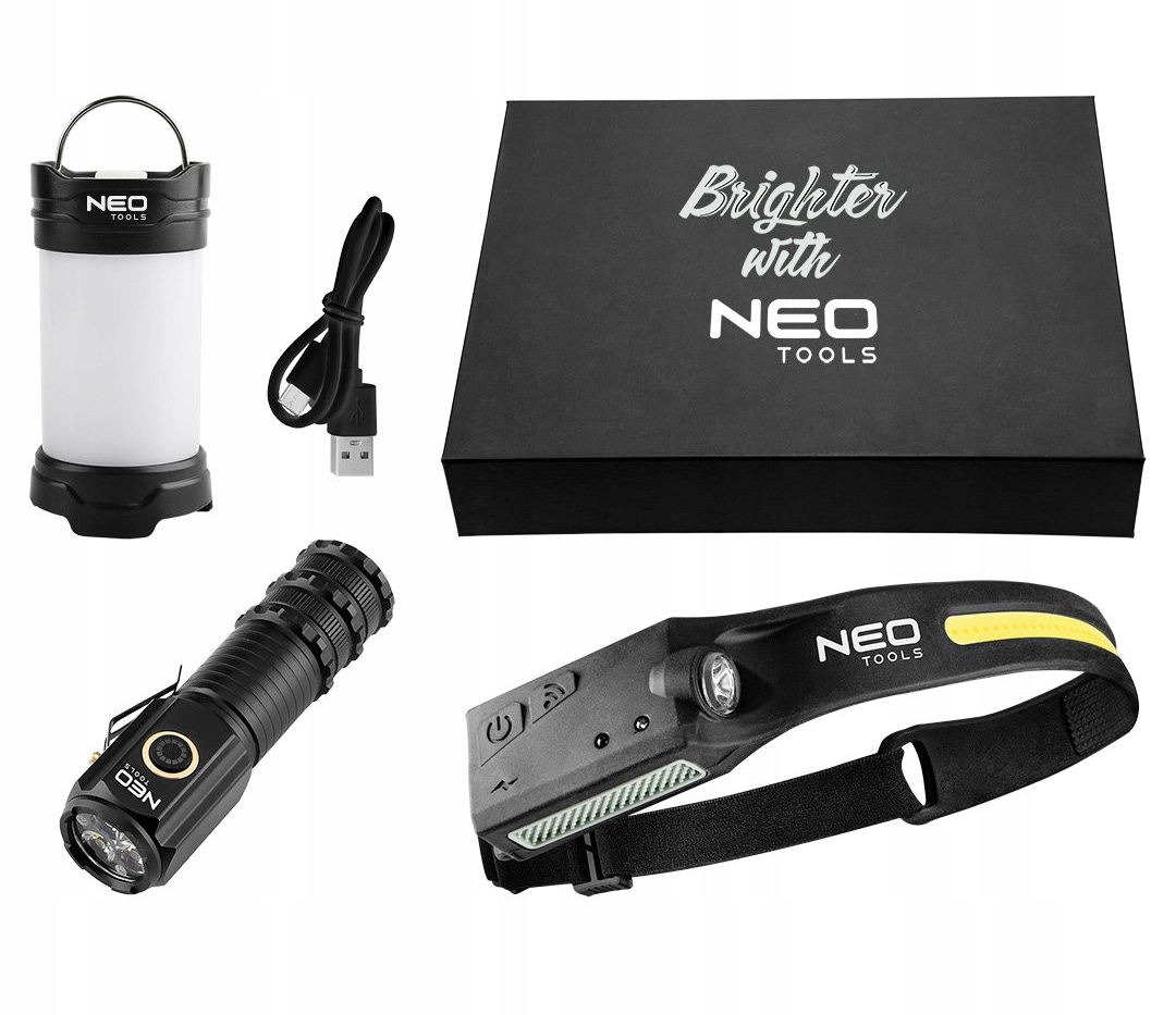 Zestaw Survivalowy Latarka Lampka Czołówka Dla Niego Led Usb