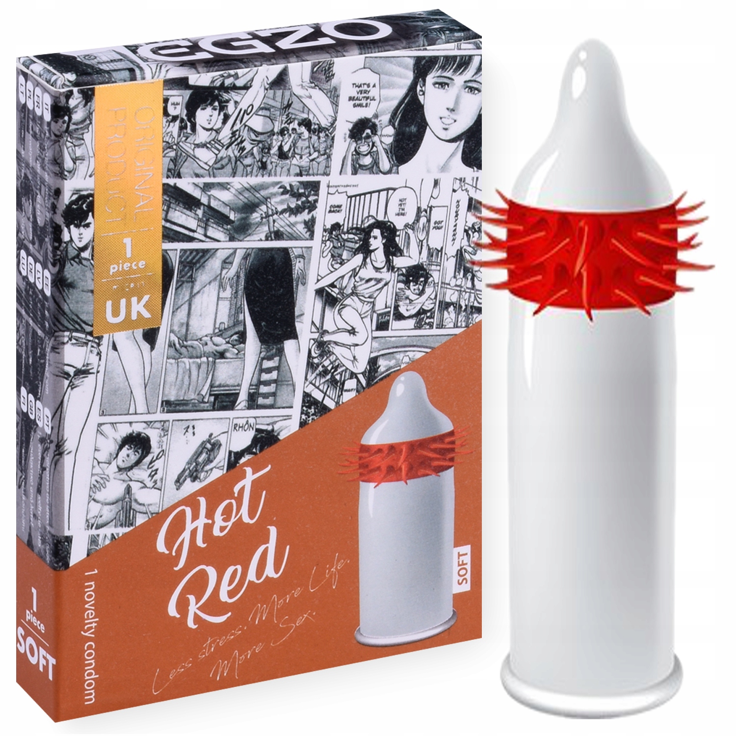 

Prezerwatywy Z Wypustkami Egzo Hot Red