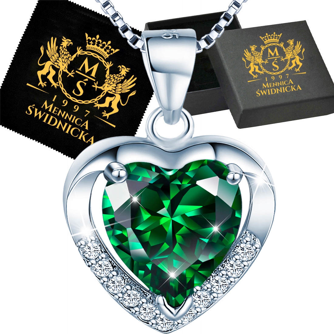 Stříbrný náhrdelník 925 Stříbro Řetízek tvaru srdce, Dárek Gravírování