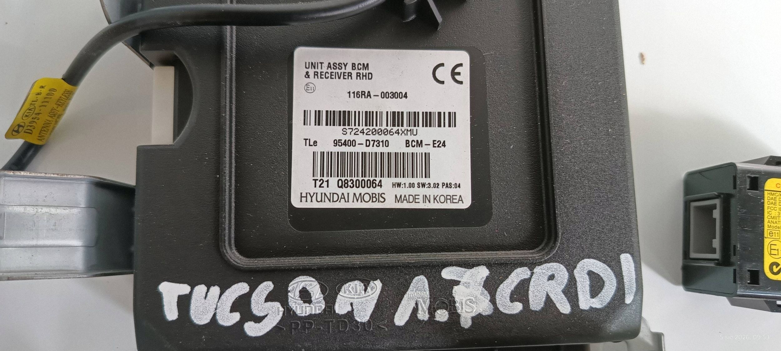 HYUNDAI TUCSON III 1.7 CRDI computer running board STARTOWY 39140-2ABB0 021031578