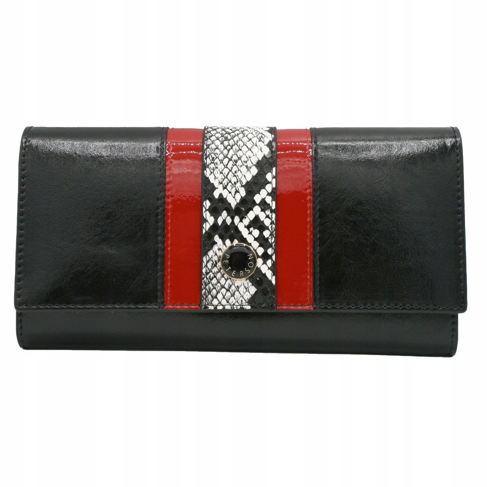 Peterson Dámská kožená peněženka s hadím vzorem Snake, černá