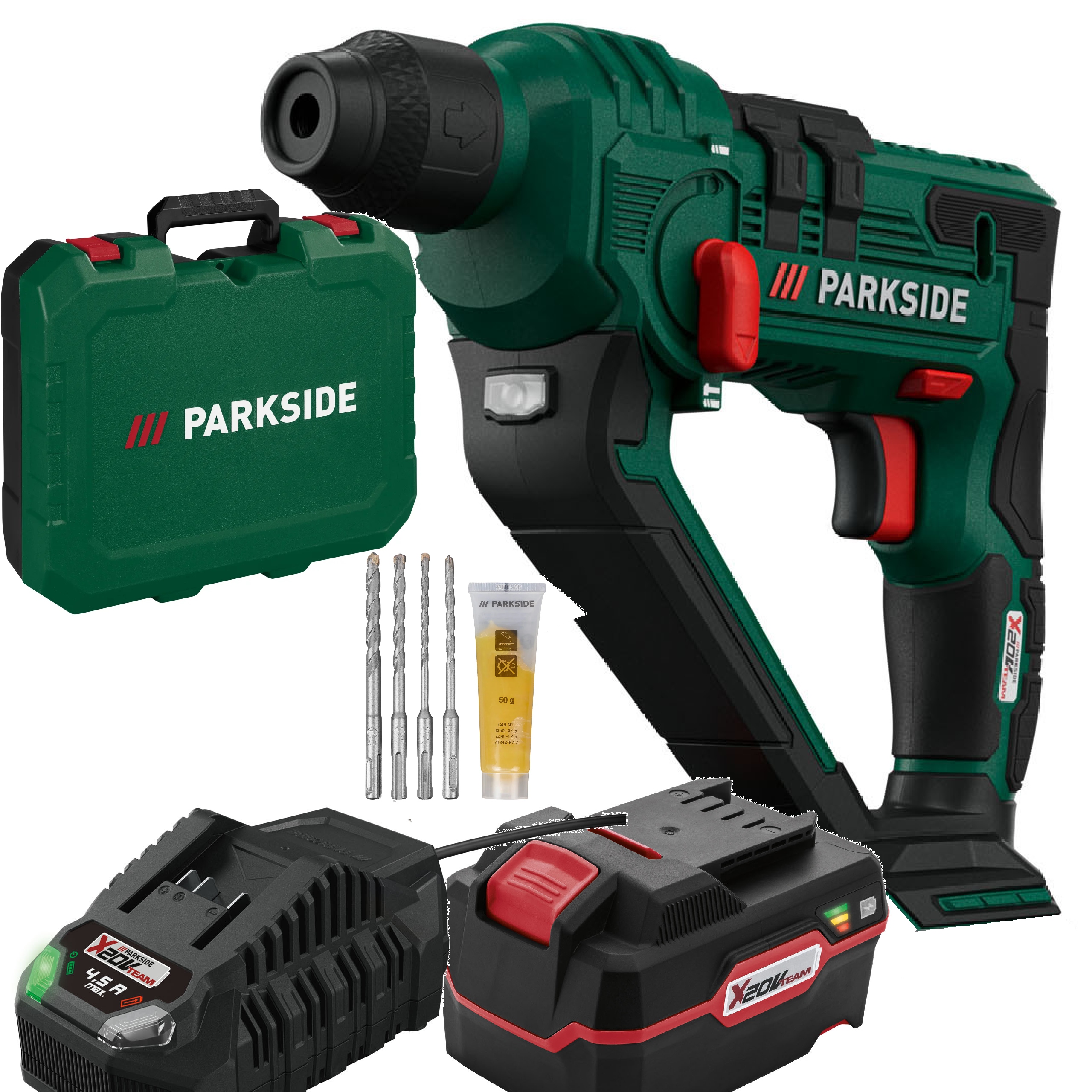 Příklepová vrtačka Parkside akumulátor 4Ah 20V vrtačka Pabh Udar Sds Plus