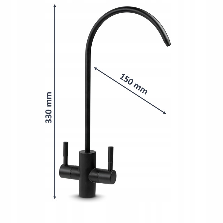 WYLEWKA WODY NOWOCZESNA FILTR OSMOZA CZARNA BLACK Waga produktu z opakowaniem jednostkowym 0.8 kg