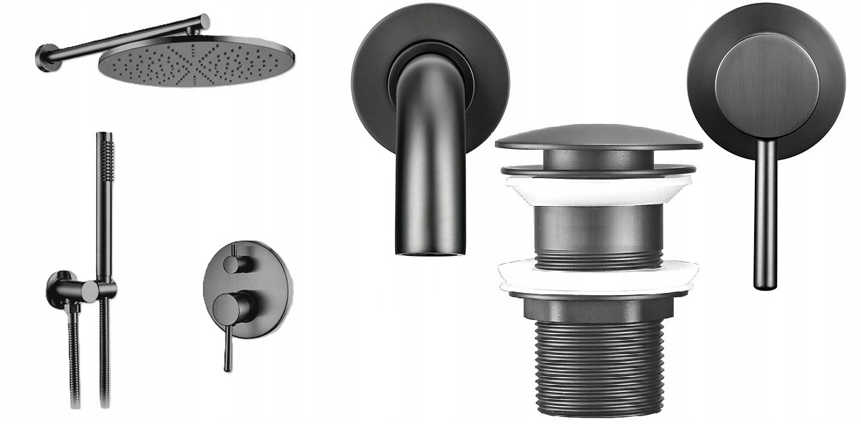 Sprchová batéria Gun Grey Premium Šedá Premium sada