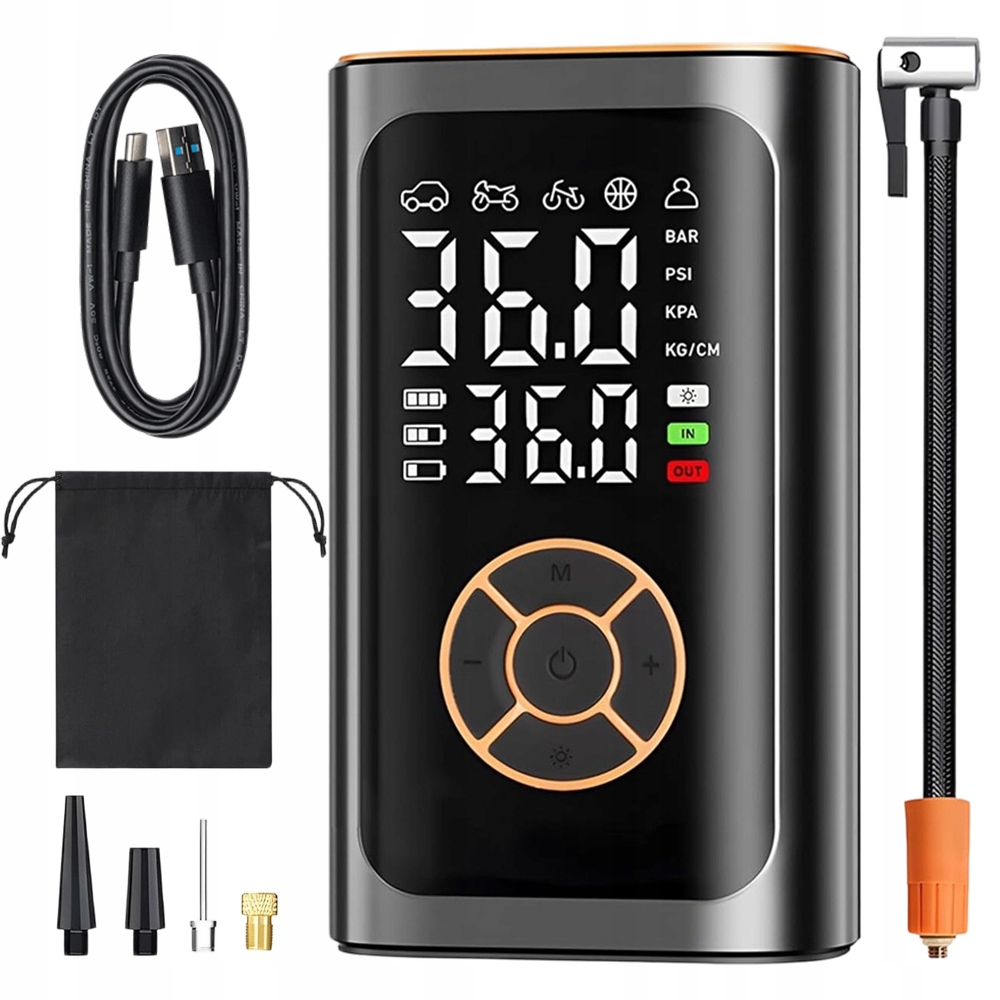 Chytrá Bezdrátová Digitální Pumpa S LCD Displejem Pro Auto, Motorku A Kolo