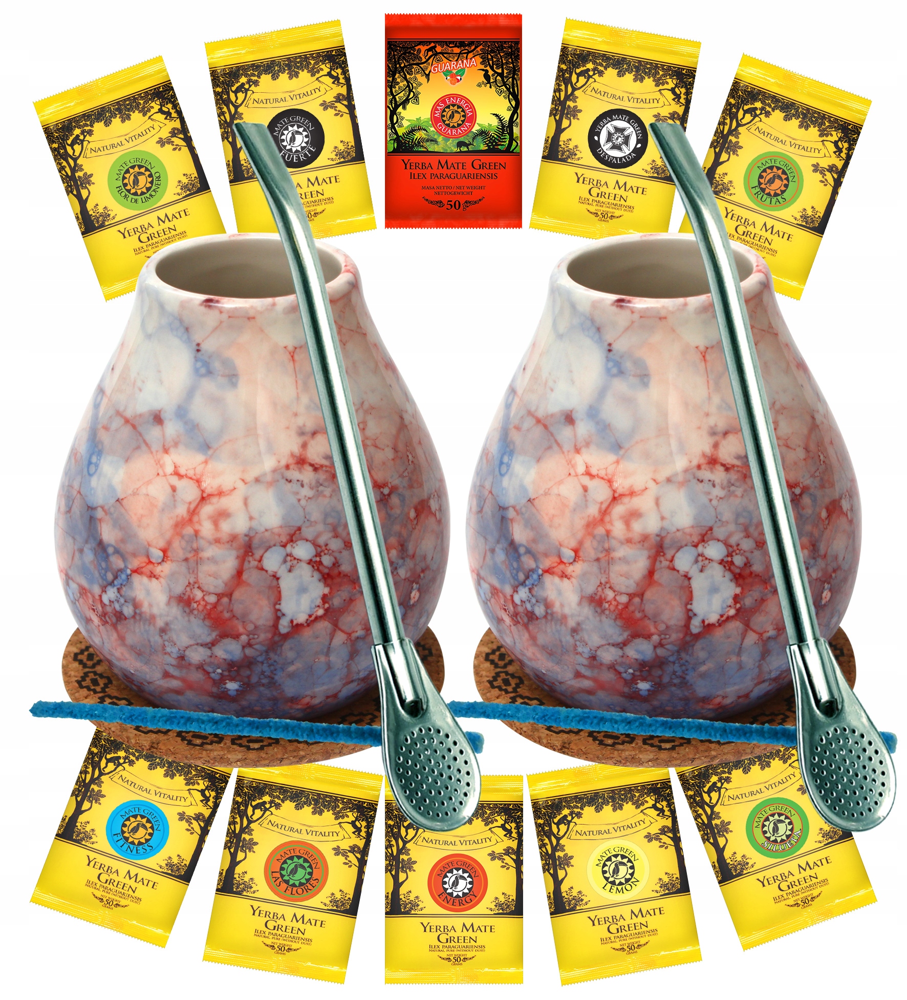 Levně Sada Yerba Mate tykva a bombilla 10x50g 500g Pro Dva