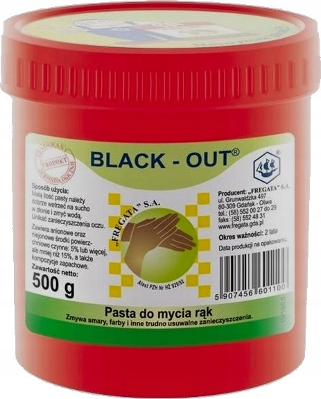 

Pasta Bhp do Mycia Rąk Fregata Blackout 500g