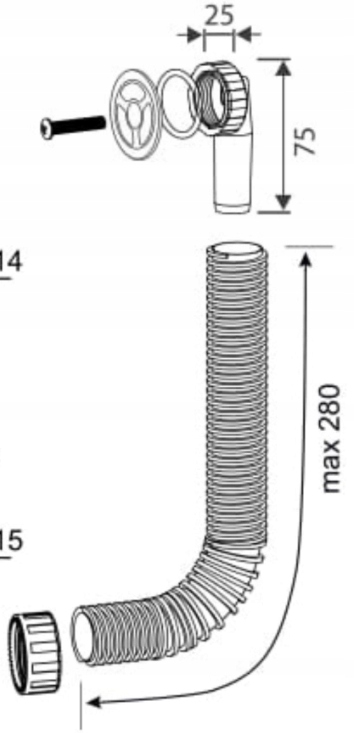 PRZELEW DO ZLEWOZMYWAKA GRANITOWEGO CHROM SITKO Stan opakowania oryginalne