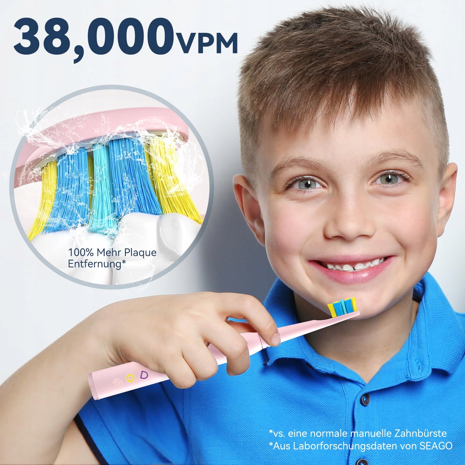 SEAGO Szczoteczka Elektryczna Dla Dzieci 6+ Z Timerem USB IPX7 5 Trybów — miniatura 4