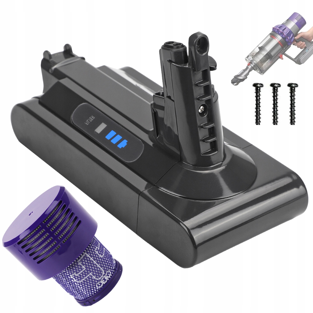 Baterie Pro Dyson V10 Animal 6000MAH 25.2V Akumulátor Vyměnitelná S Filtrem
