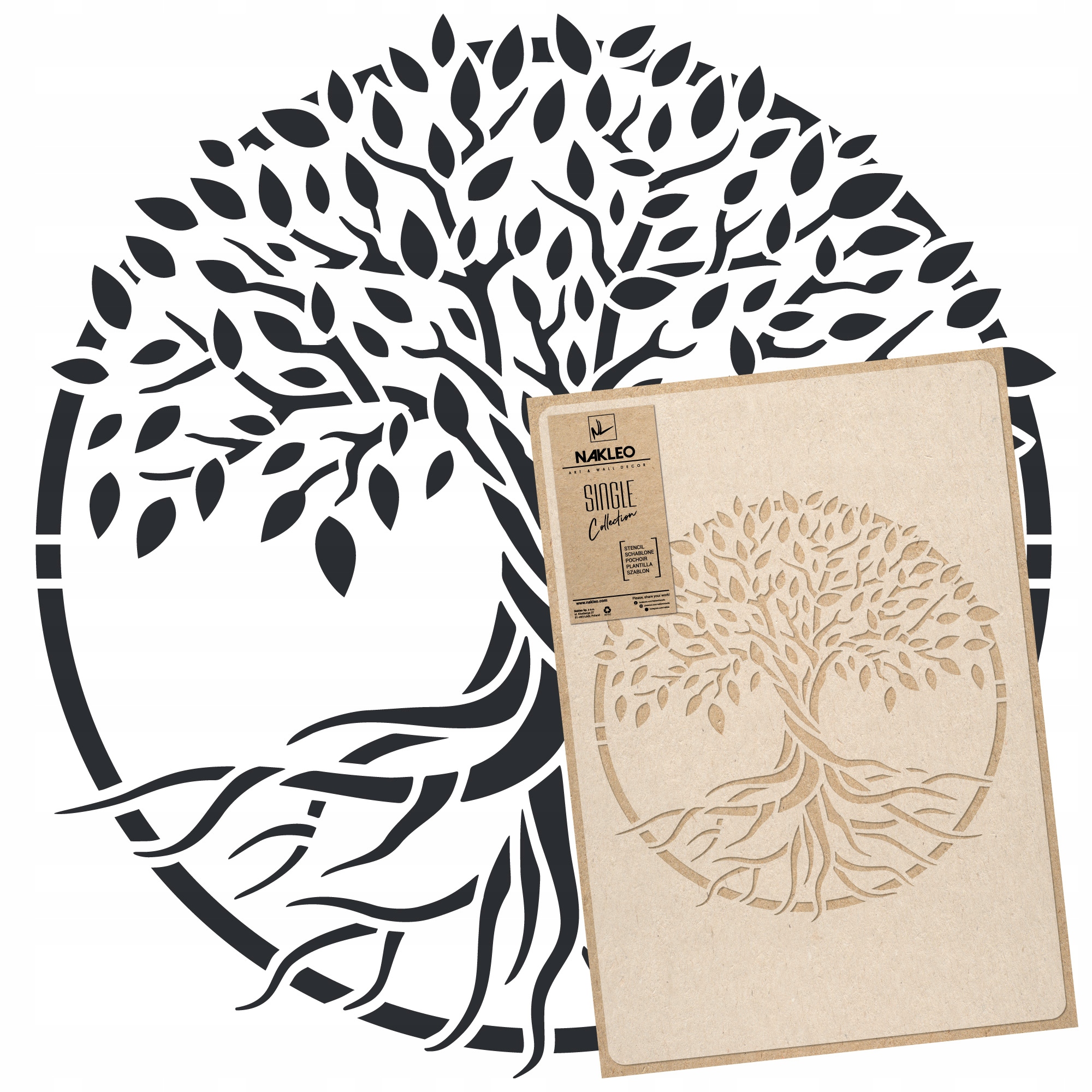 Šablona Malířská Opakovaně Použitelná L 59x95cm Rostliny Stromy Kruh Strom Života