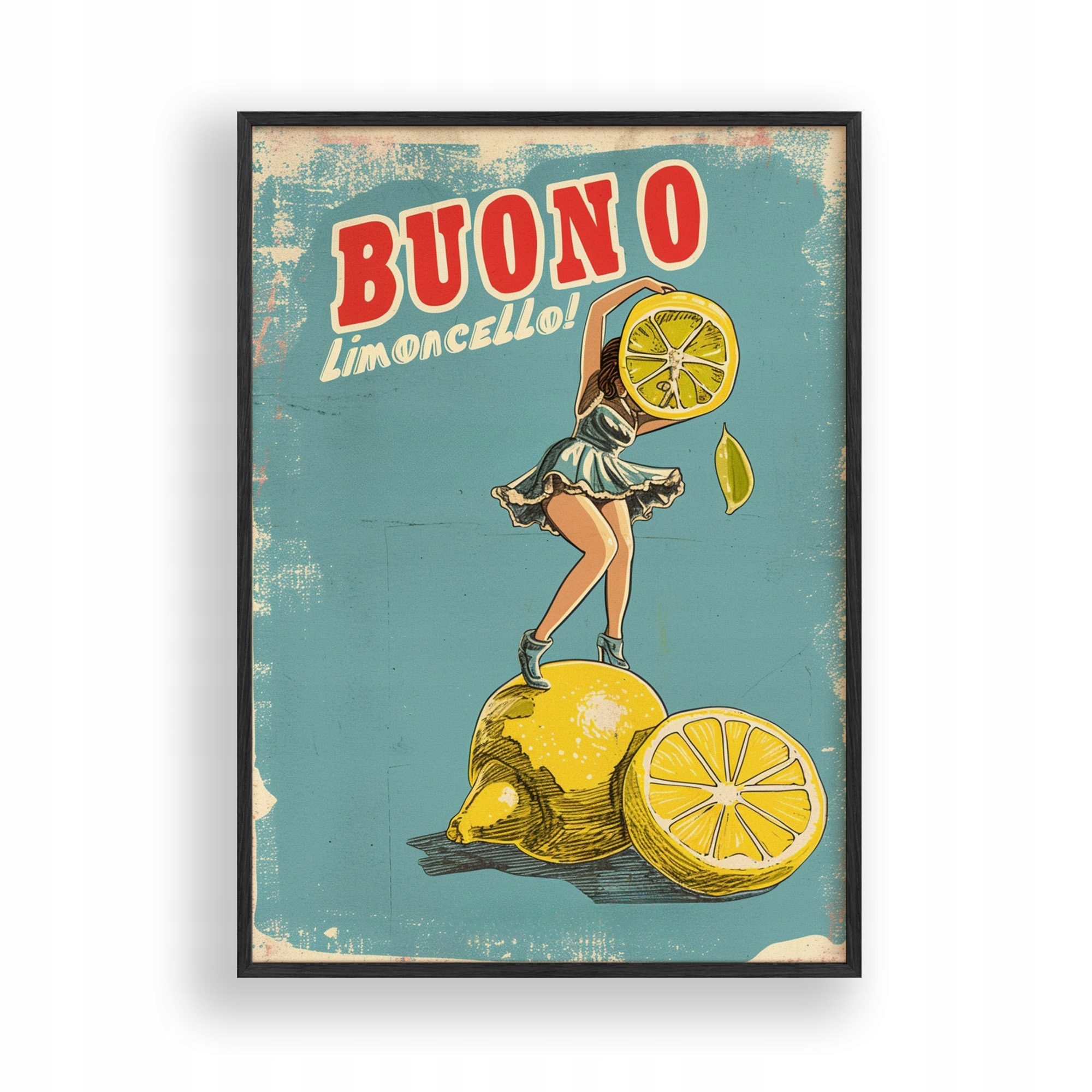 Obraz Buono Plakát Vintage Kuchyně Rámeček Dřevěný Černý 30x42 cm