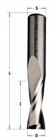 Frez spiralny D=8 I=42 L=90 S=8Z=2 wykańczający wiór w górę (191.082.11)