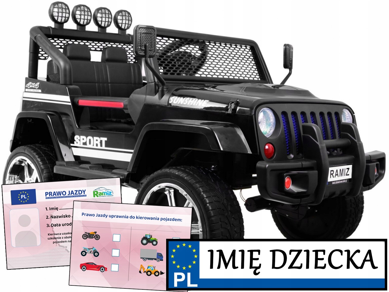 Auto Terenowe dla dzieci Raptor Drifter pilot 4x4 terenówka dla dzieci Jeep