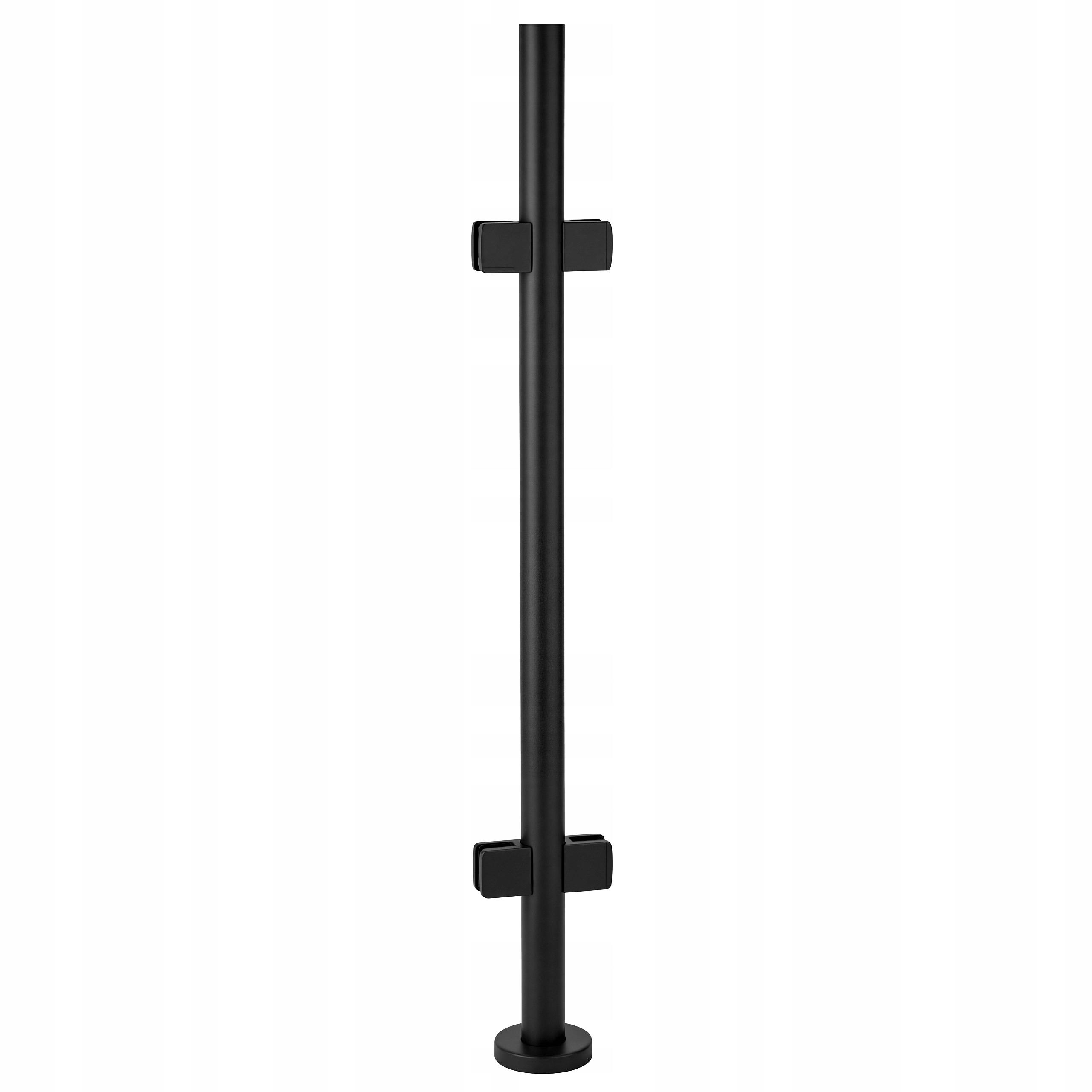 Priechodný stĺpik 100 cm pre sklenené zábradlie fi 42 Čierny 2 úchytky Loft