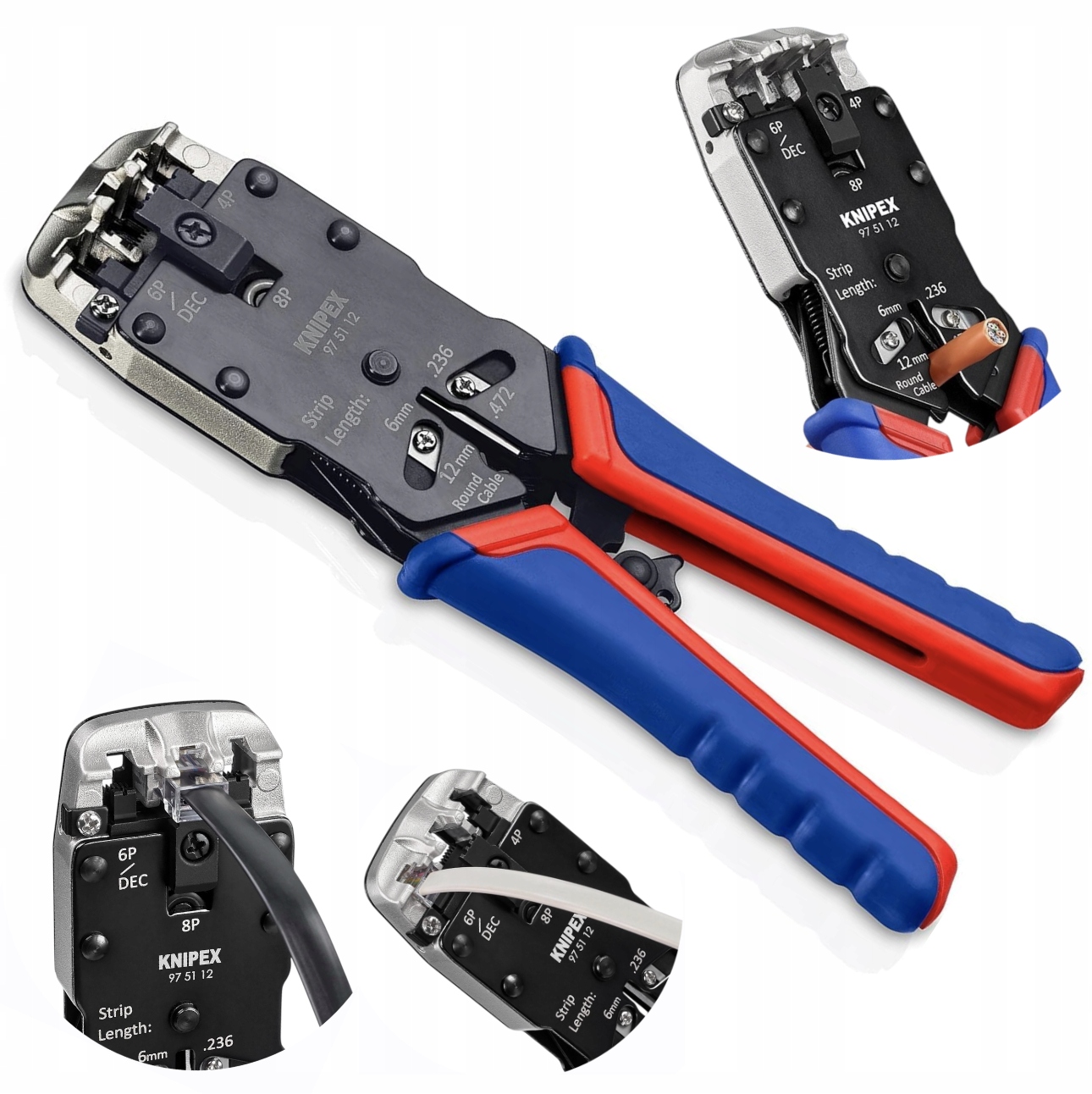 Knipex 97 51 12 Zaciskarka do wtyczek typu Western