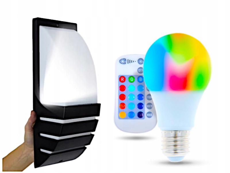 Nástěnné svítidlo Fasáda Rgbw Led žárovka Dálkový Ovladač