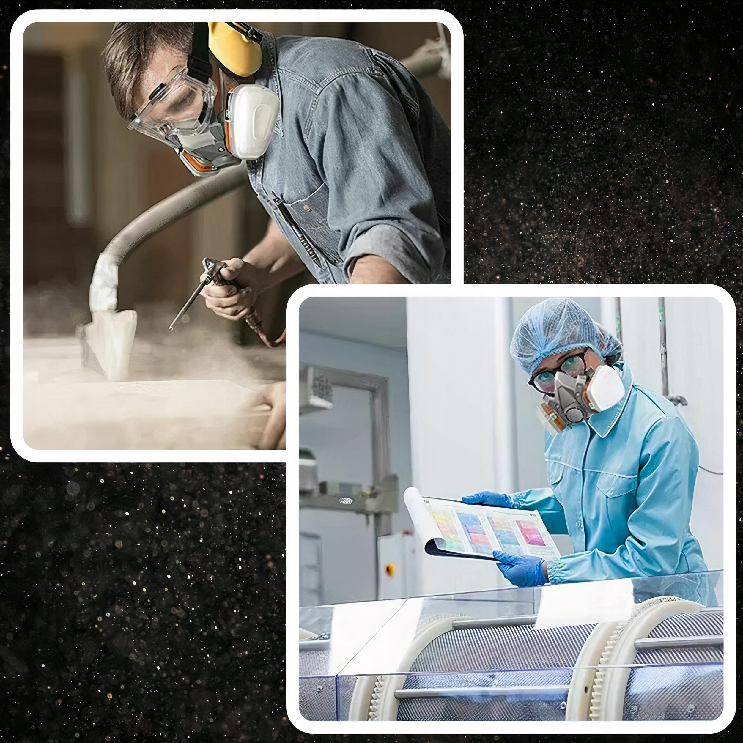 ZESTAW PÓŁMASKA MASKA LAKIERNICZA 6200 KOMPLETNA PRZECIWPYŁOWA L + FILTRY Materiał guma