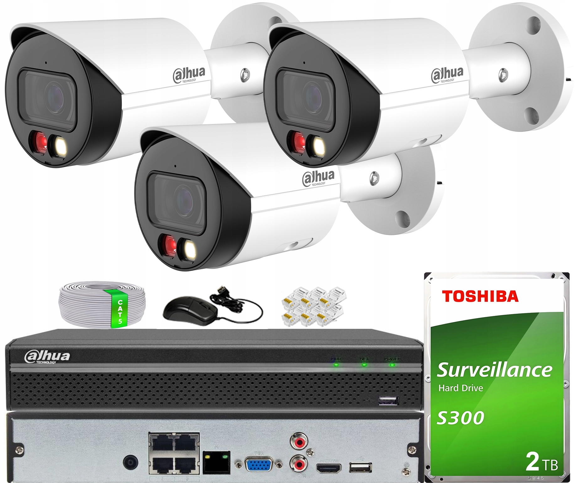 Sada pro monitorování PoE 3 kamer WizSense IPC-HFW2549S-S-IL-0280B Dahua