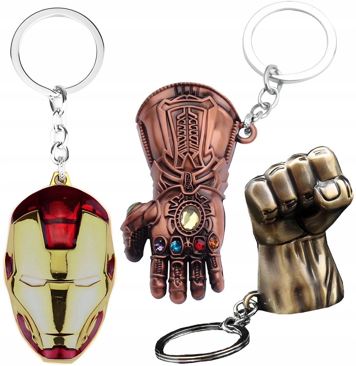 3x KĽÚČENKA PRÍVESOK NA KĽÚČE IRON MAN THANOS HULK KĽÚČENKA DEŇ CHLAPCA