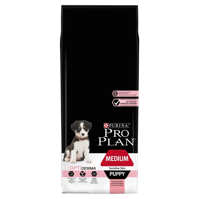 Levně Purina Pro Plan Purina Pro Plan Medium Puppy Sensitive Optiderma Losos a Ryba