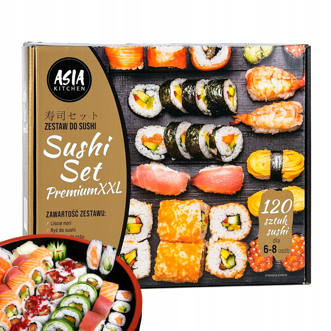 Zestaw do sushi Premium XXL Gold Asia Kitchen sushi set 6-8 osób