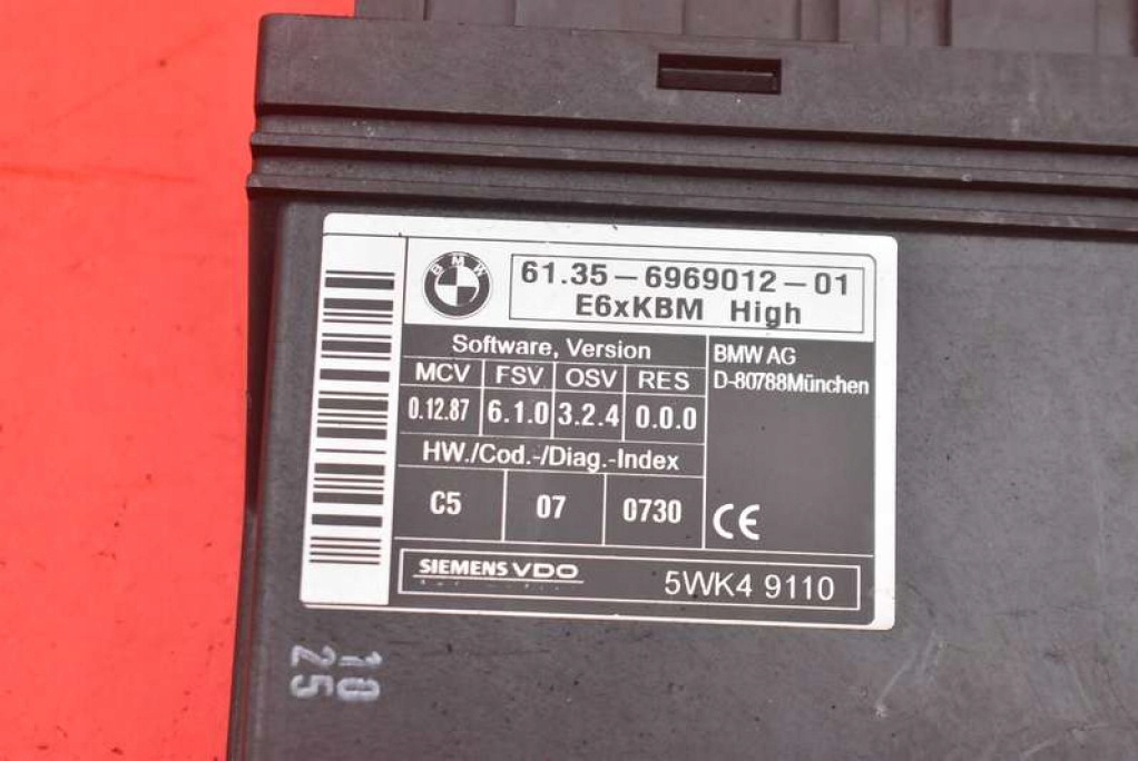 Unité commande confort 6969012 BMW E60 E61 2.5i 177 KM 03-07