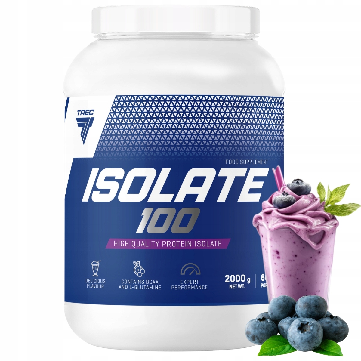 Trec Isolate 100 2000g Wpi Proteinový Izolát Syrovátkový Smetanově borůvkový