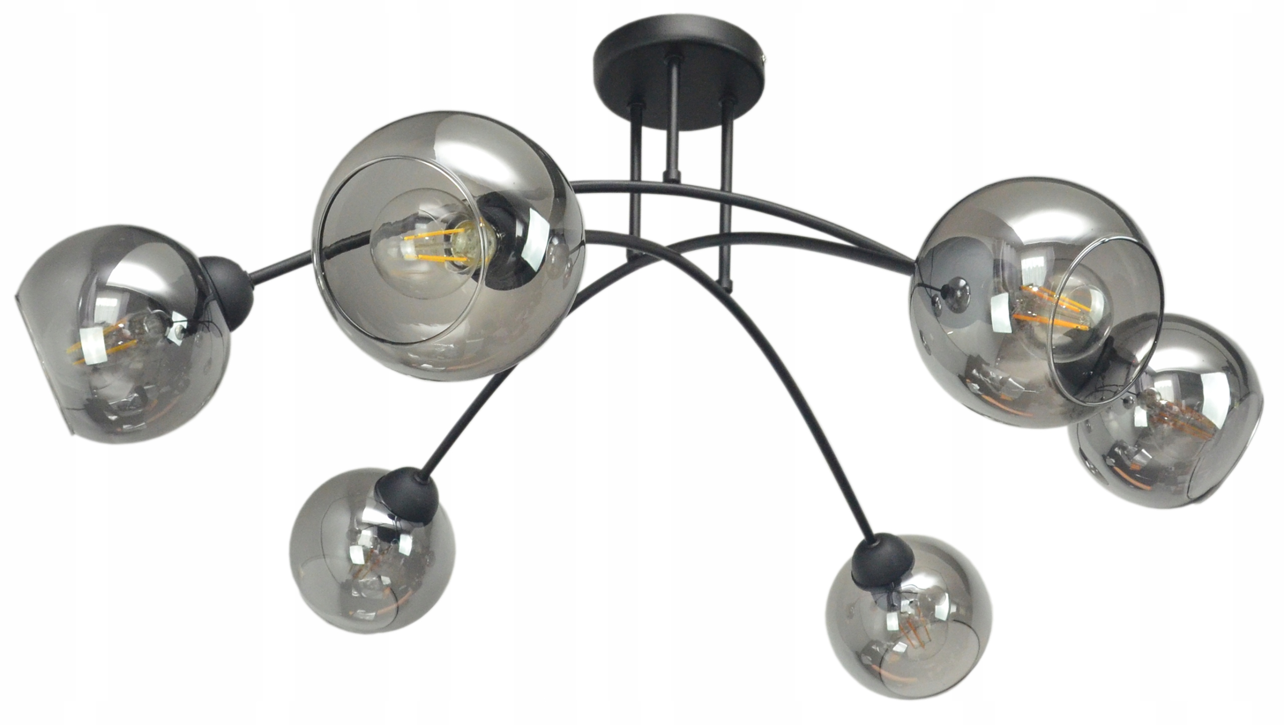 Veľká Závesná Stropná Lampa So Sklenenými Guľami Do Obývacej Izby Nad Led Stôl E27