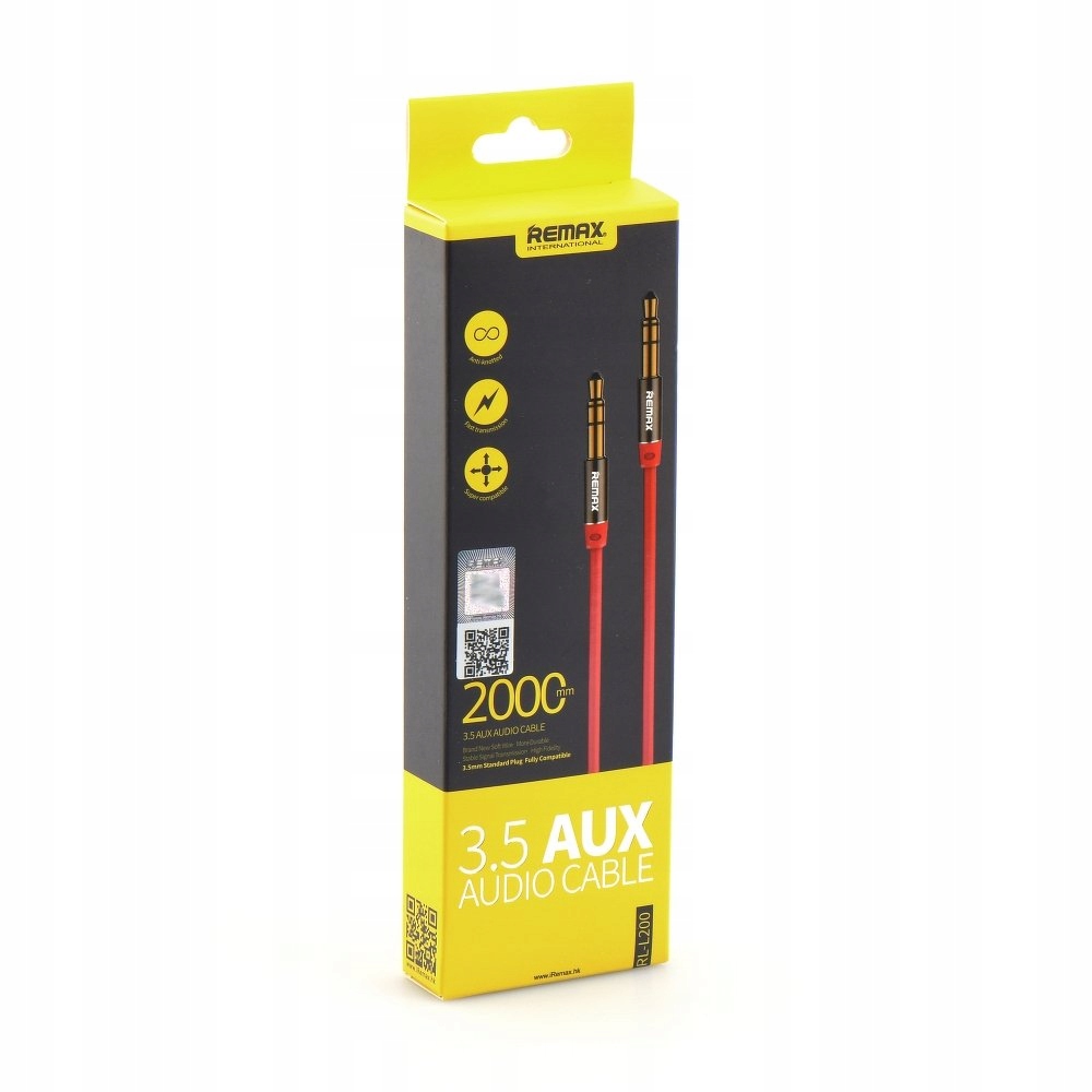 

Remax 3,5mm Aux Jack L200 2 metry czerwony