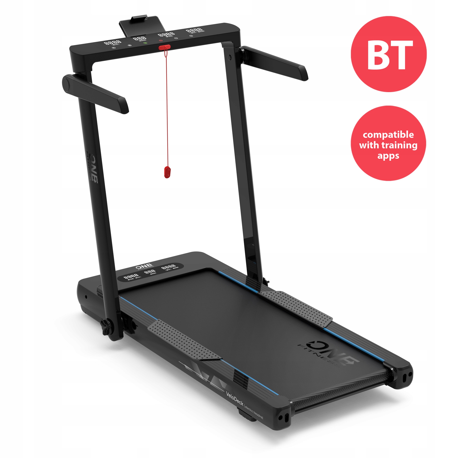 Domácí běžecký pás 14 km/h Elektrický One Fitness BE9242 Skládací odpružení