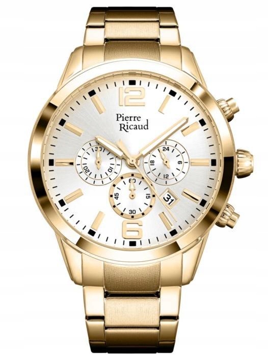 Nové Originální Pánské Hodinky Pierre Ricaud P97028.1153CH Chronograf zlaté