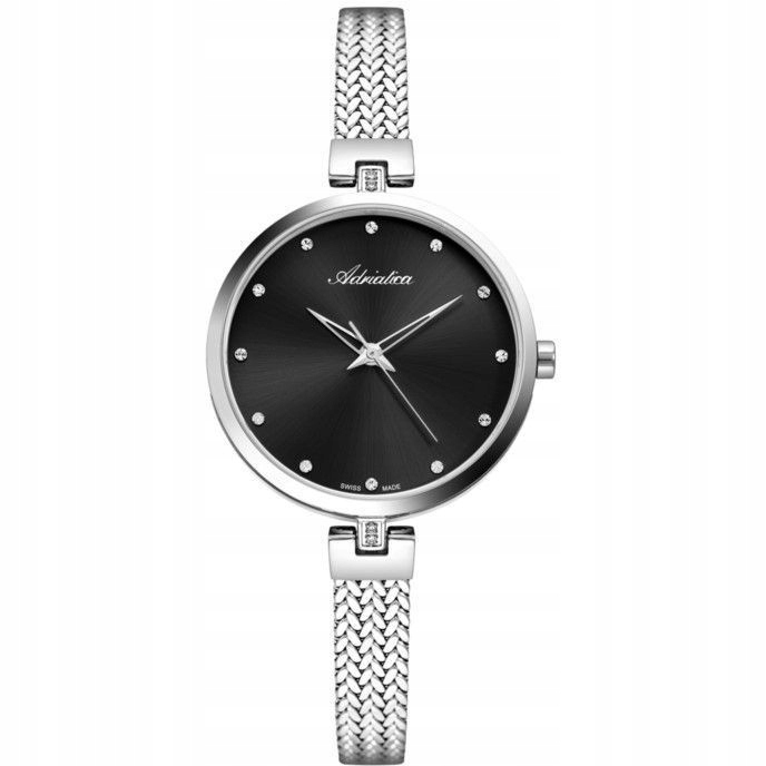 Adriatica dámské stříbrné hodinky Classic s krystaly A3819.5144Q