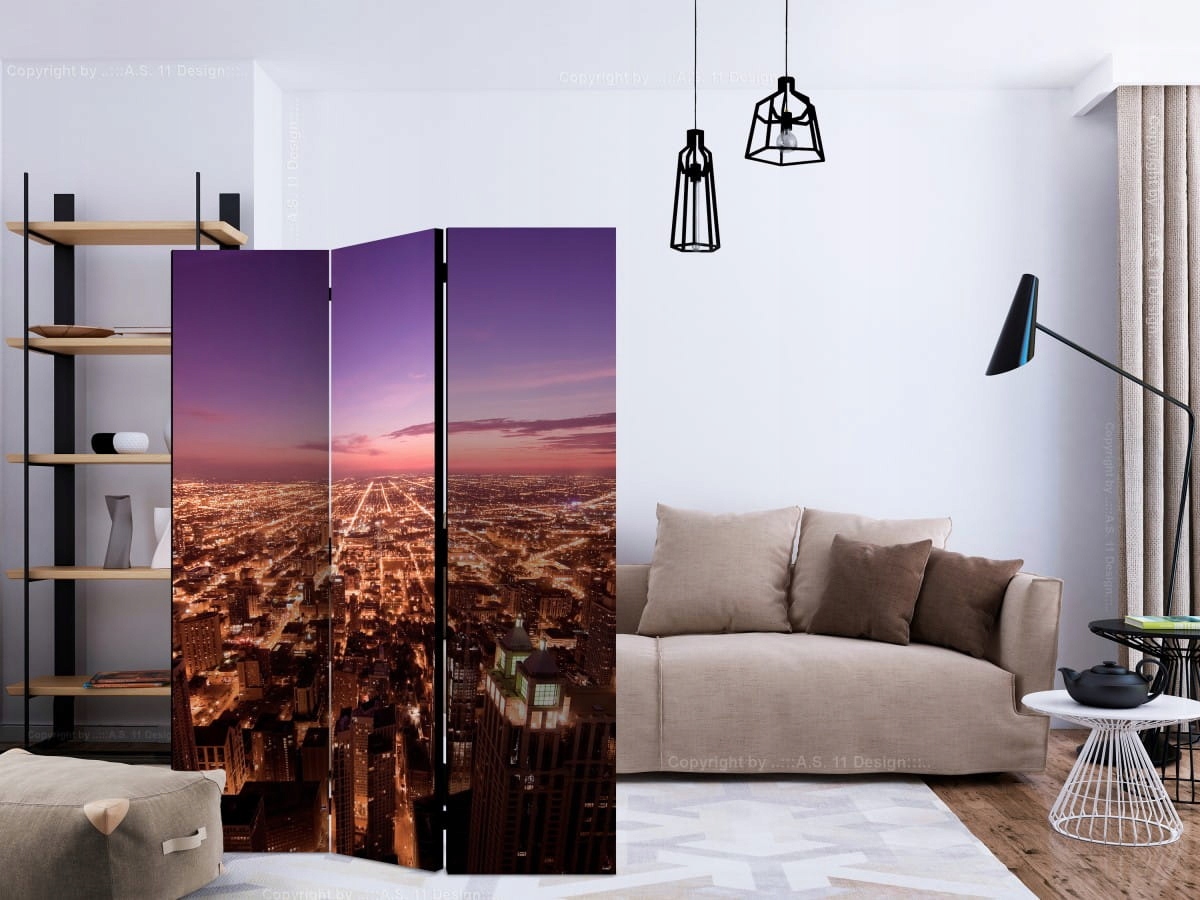 Parawan 3-częściowy - Panorama Chicago Szerokość parawanu 135 cm