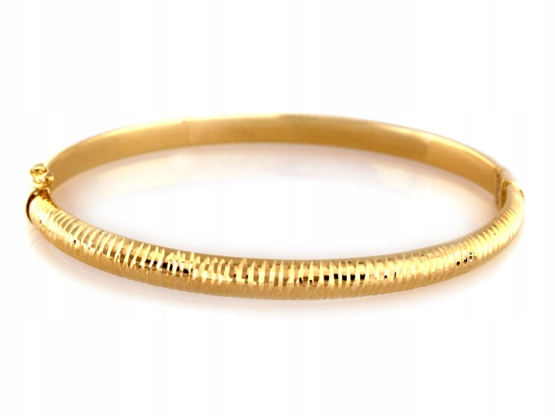 Zlatý náramek 585 Bangle bez kamenů 17r Tuhý diamantový 5.13g