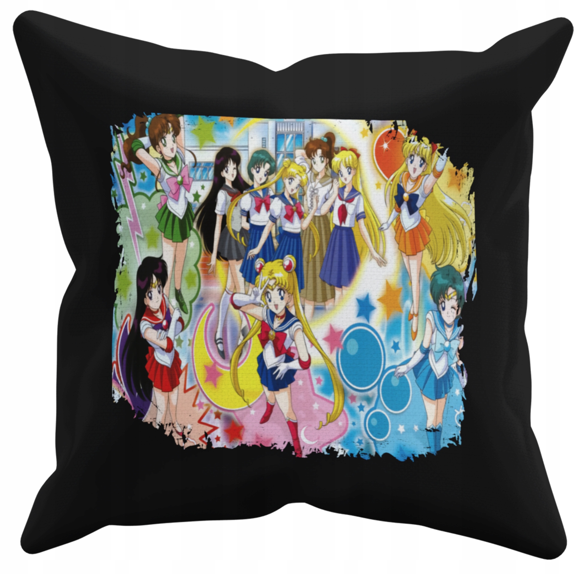 POSZEWKA NA PODUSZKĘ JAŚKA DO PRZEDSZKOLA SAILOR MOON + IMIĘ GRATIS Kolor dominujący czerń