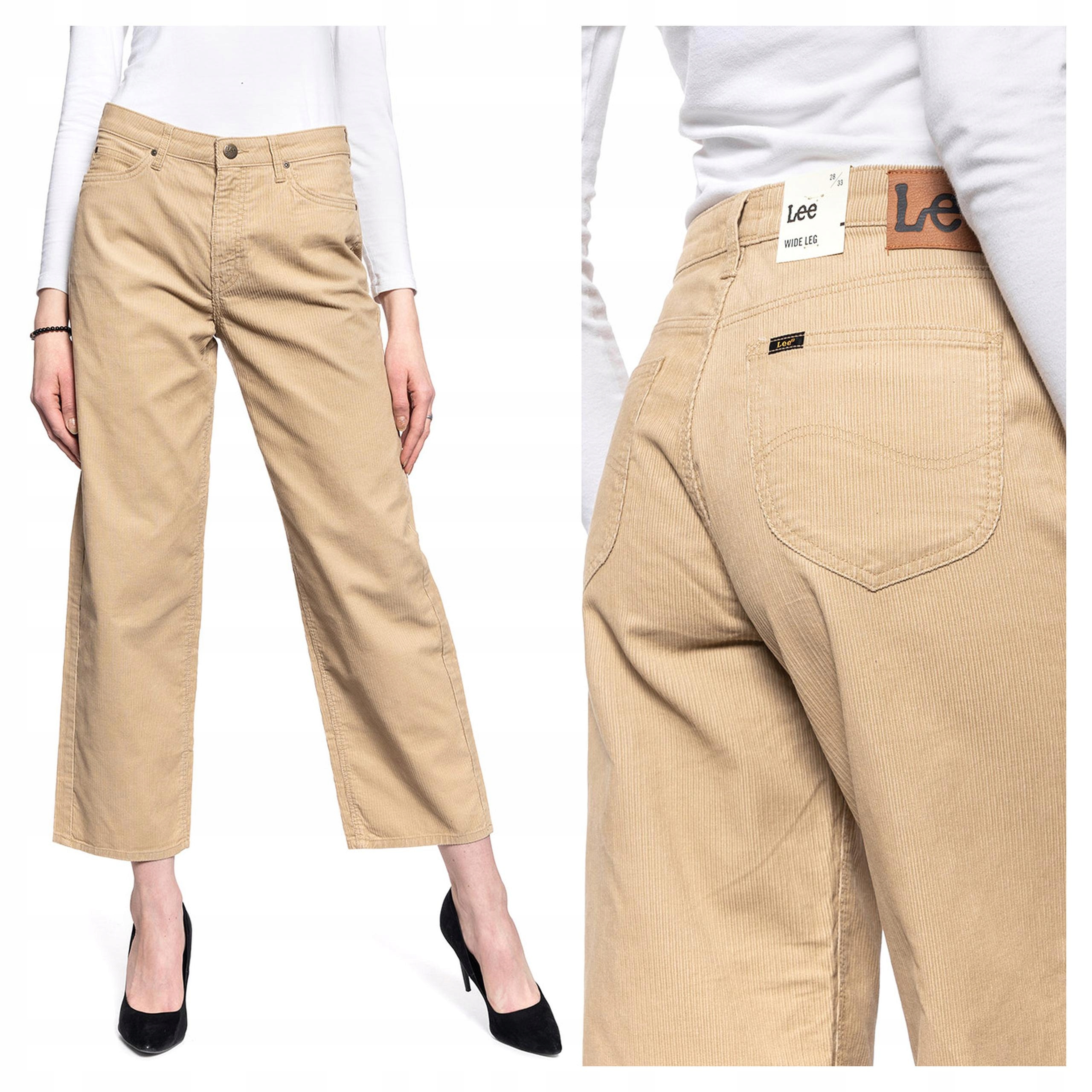 Dámské látkové kalhoty Lee Wide Leg Corduroy 28/33