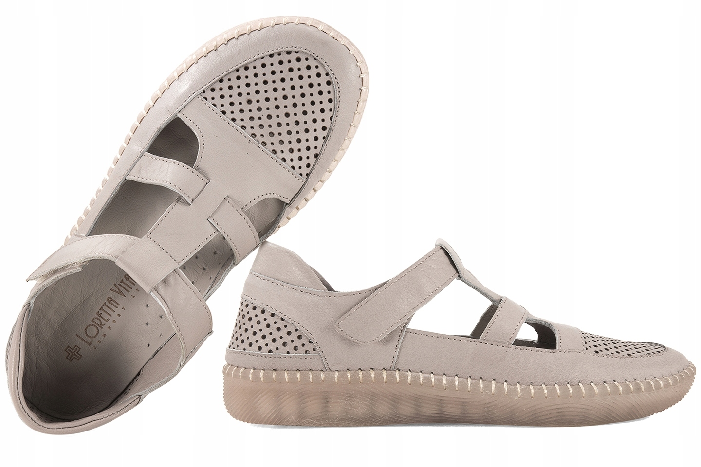 Loretta Vitale HY/777 Dámské Polobotky Ažurové Kožené Sandály