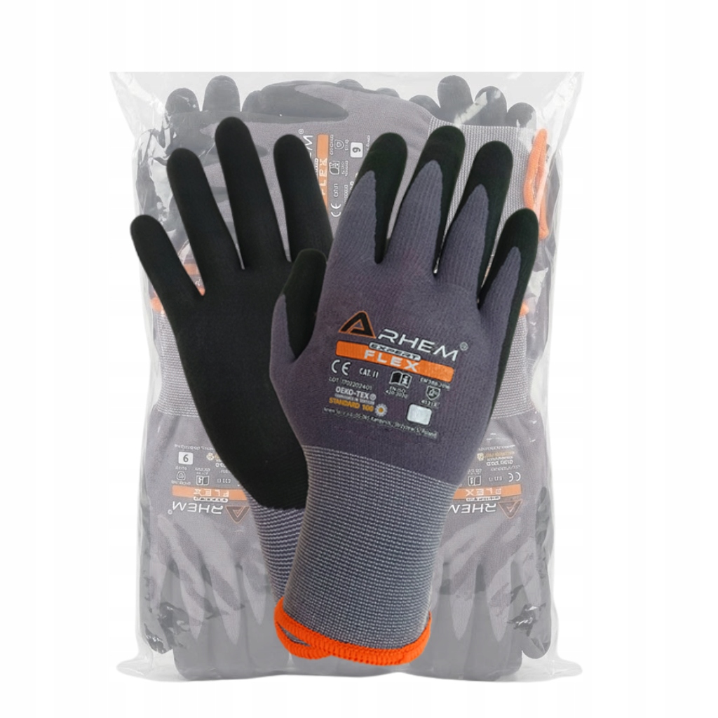 Rękawice ochronne z dzianiny piankowe Flex rozmiar 8 Arhem 12 par