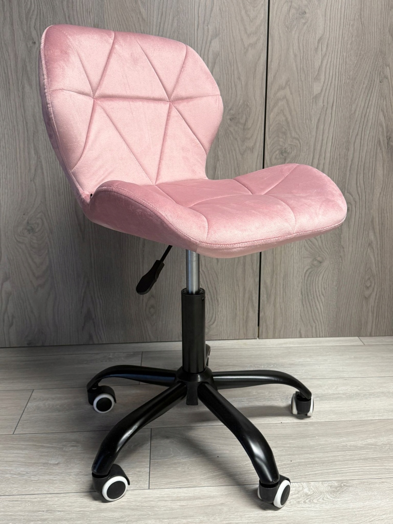 Офісний стіл, обертовий стілець, регульований оксамит VASTO OFFICE, рожева колекція Office