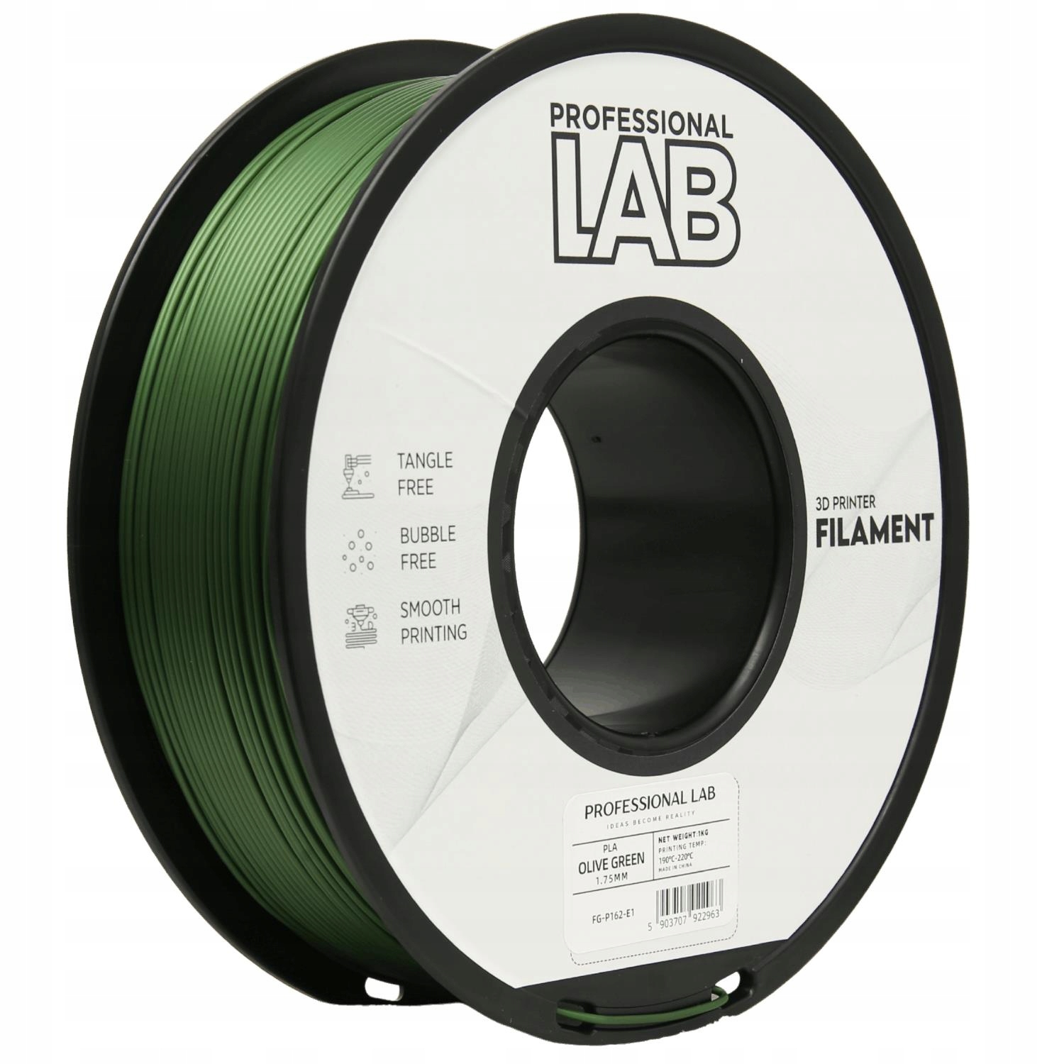 10 x Filament Pla Olive Green Olivový Prof. Lab. 1,75 mm 1 kg 3D tlačiareň