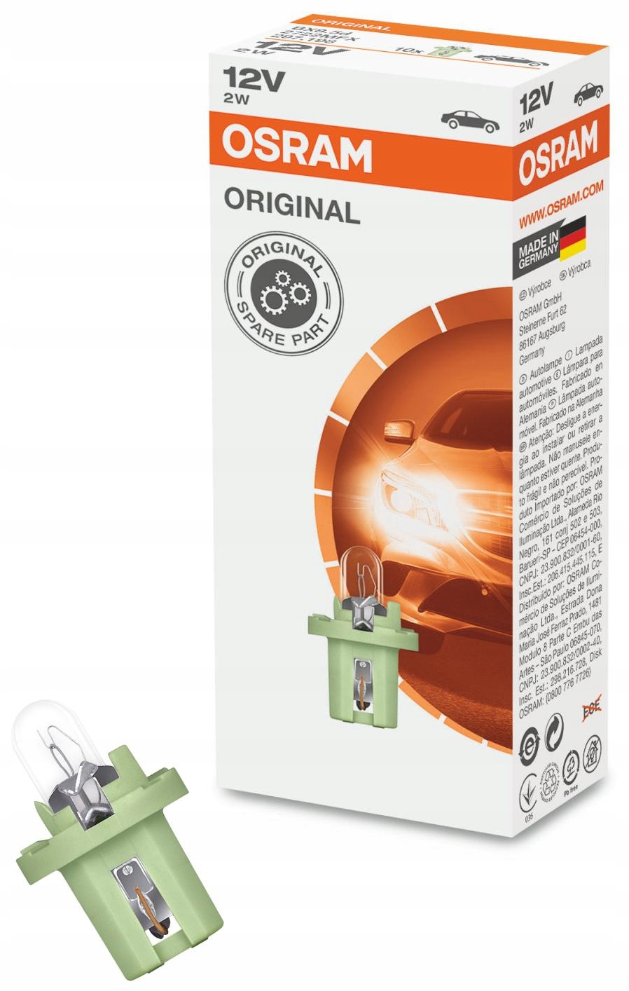 Osram Original Line Żarówka BAX8,5d 12V 2W