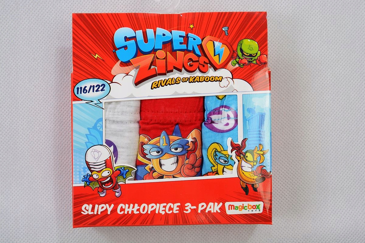 SLIPY SLIPKI MAJTKI CHŁOPIĘCE BAWEŁNA 3PACK SUPER ZINGS 116/122 F183G Marka EplusM