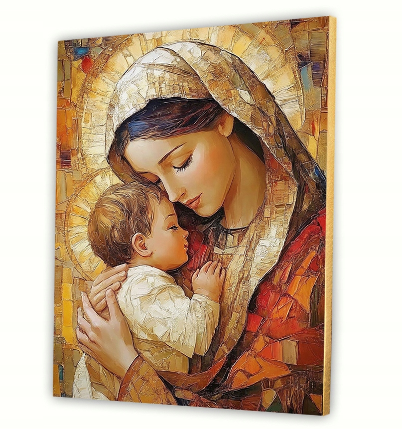 Náboženský obraz 30x40 cm Ježíš a Marie na plátně dárek pro mladé #900