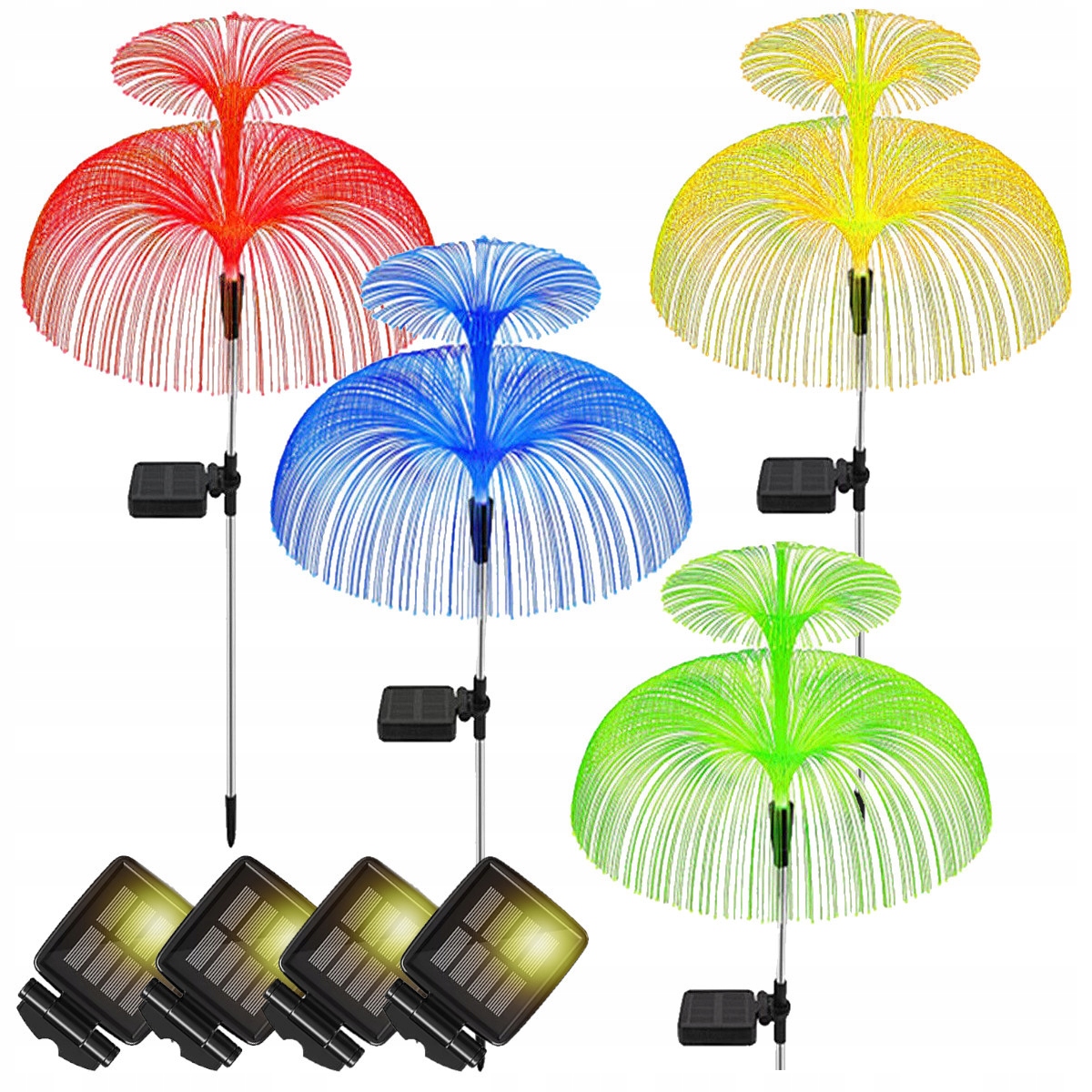 Solární Lampy Do Zahrady 4X Led Medúza Lampička Multicolor Zapichovací Jellyfish