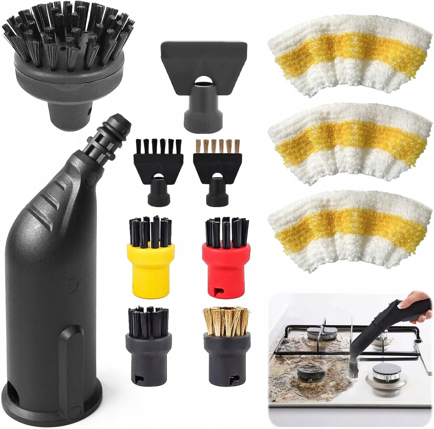 Sada Nástavcových Kartáčů Pro Kärche SC1, SC2, SC3, SC5 a CTK10 Mikrofibra