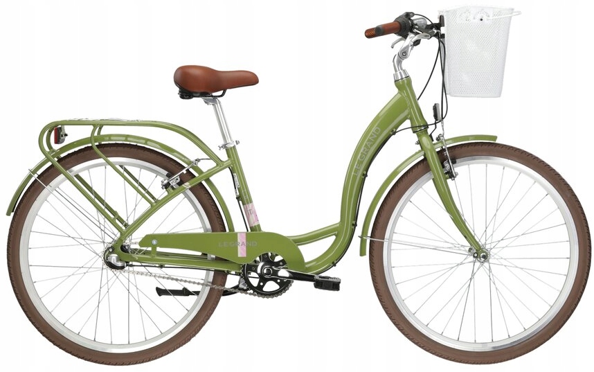 Rower miejski Le Grand Lille 3 26 M(17") zielony/beżowy połysk