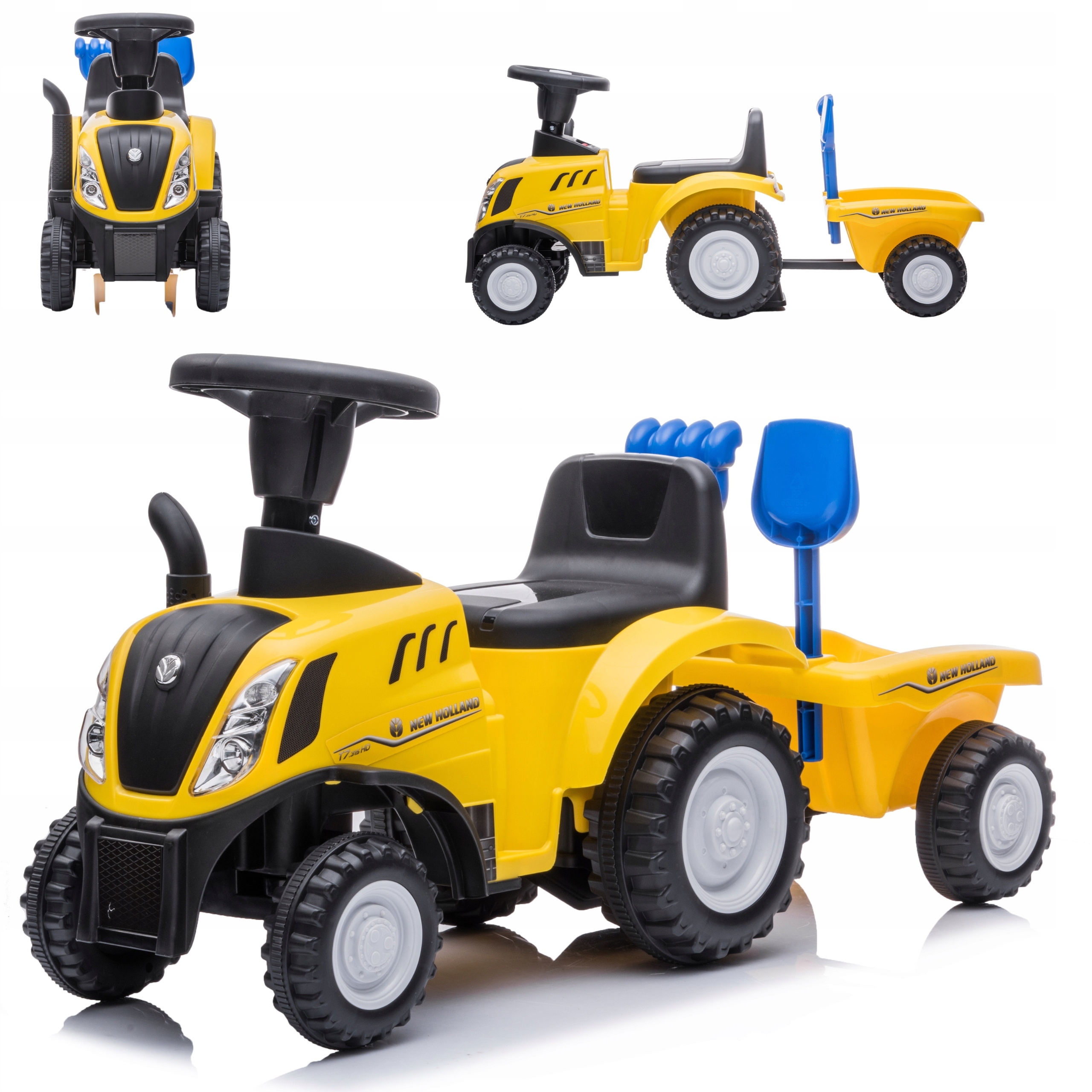 Traktor Jeździk New Holland Z Przyczepą Klakson Melodie Roczek XL